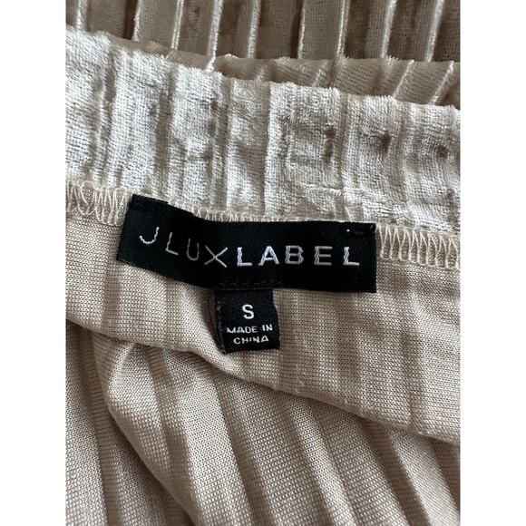 J Lux Label Size Small Velvet Pleated Champagne Hi Leg Slit Maxi Skirt - Picture 5 of 7